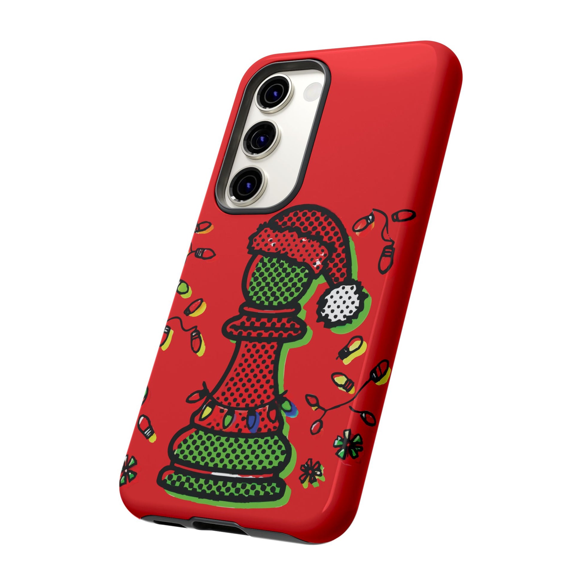 Funda Tough Peón de Ajedrez Navideño Pop Art – iPhone, Samsung y Pixel   Phone Case