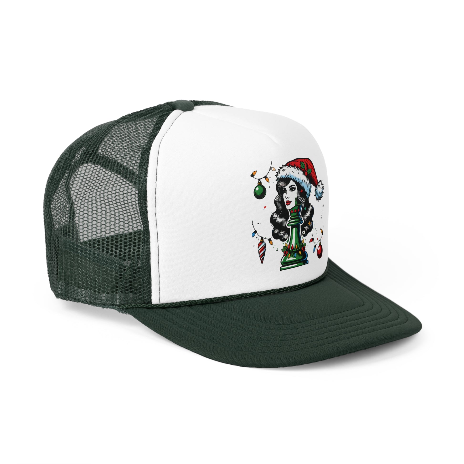 Gorra de Camionero Personalizada - Diseño Pop Art Reina Navideña   Hats