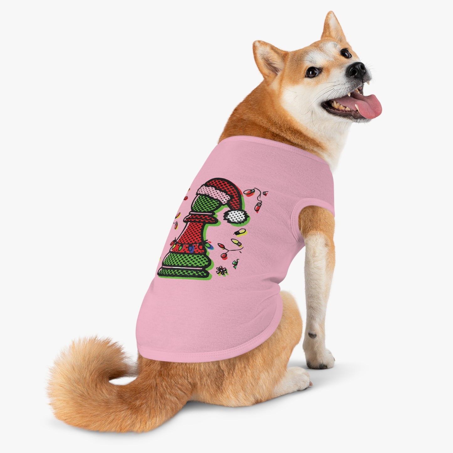 Camiseta Navideña para Perros - Diseño Peón de Ajedrez Pop Art   Pets