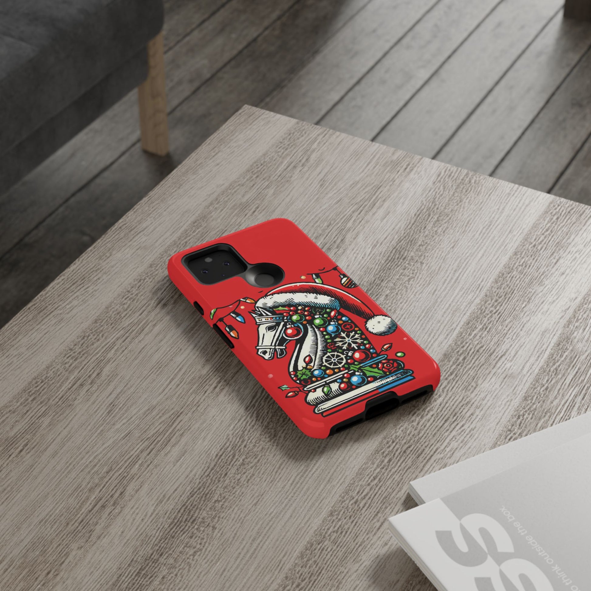 Funda Tough Navidad - Caballo Ajedrez Pop Art para iPhone, Samsung y Pixel   Phone Case