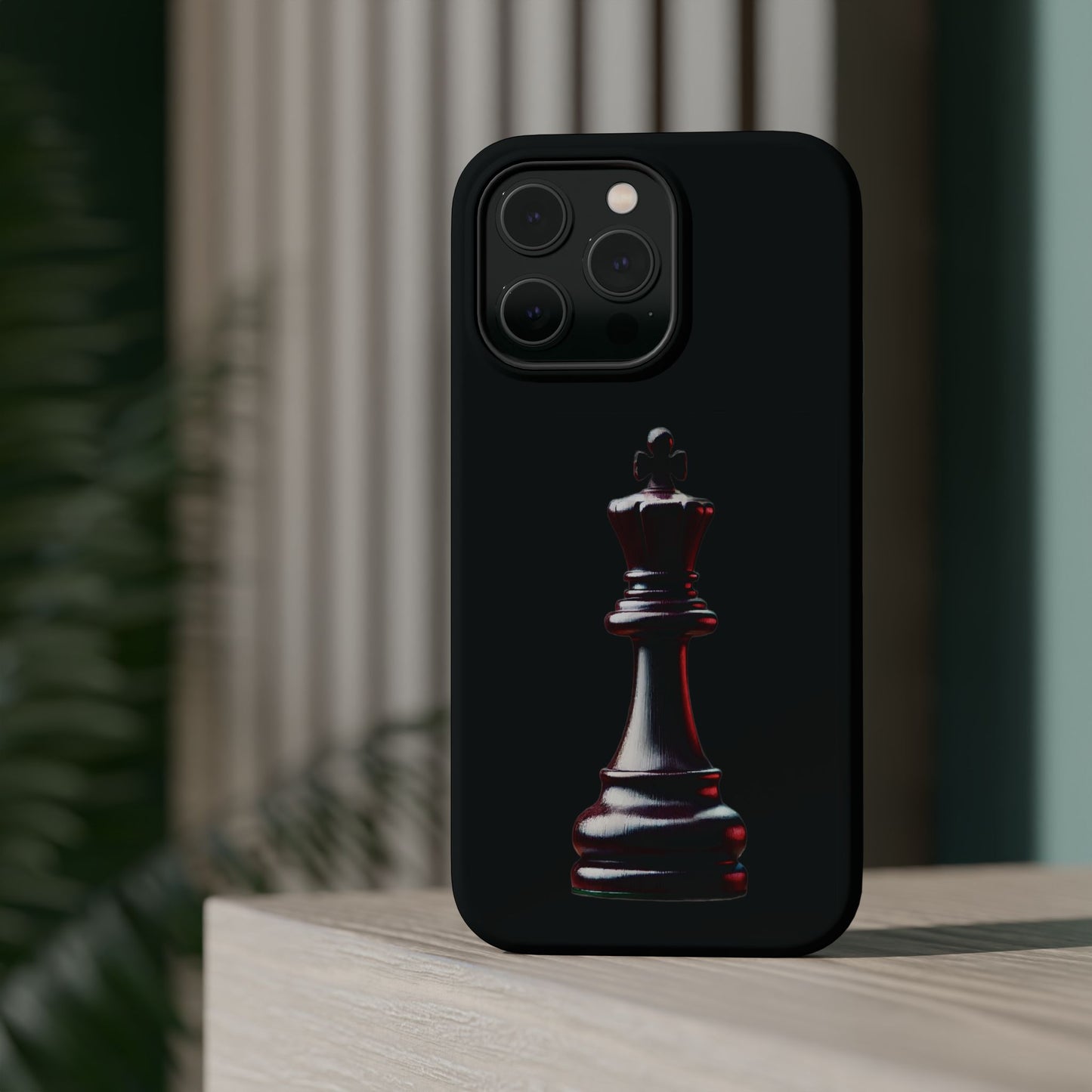 Funda Magnética Premium para iPhone - Diseño Completo de Rey de Ajedrez