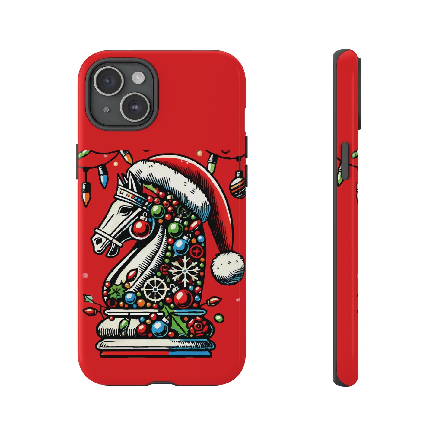 Funda Tough Navidad - Caballo Ajedrez Pop Art para iPhone, Samsung y Pixel   Phone Case  24.00 iPhone-15-Plus-Glossy