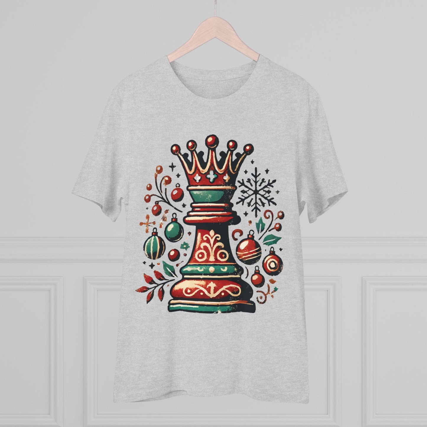 Camiseta Unisex Creador Orgánico con Diseño Reina Vintage Navideño   T-Shirt