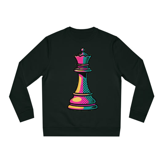 “Sudadera Unisex Orgánica Reina de Ajedrez – Pop Art”   Sweatshirt  72.00 Black-2XL