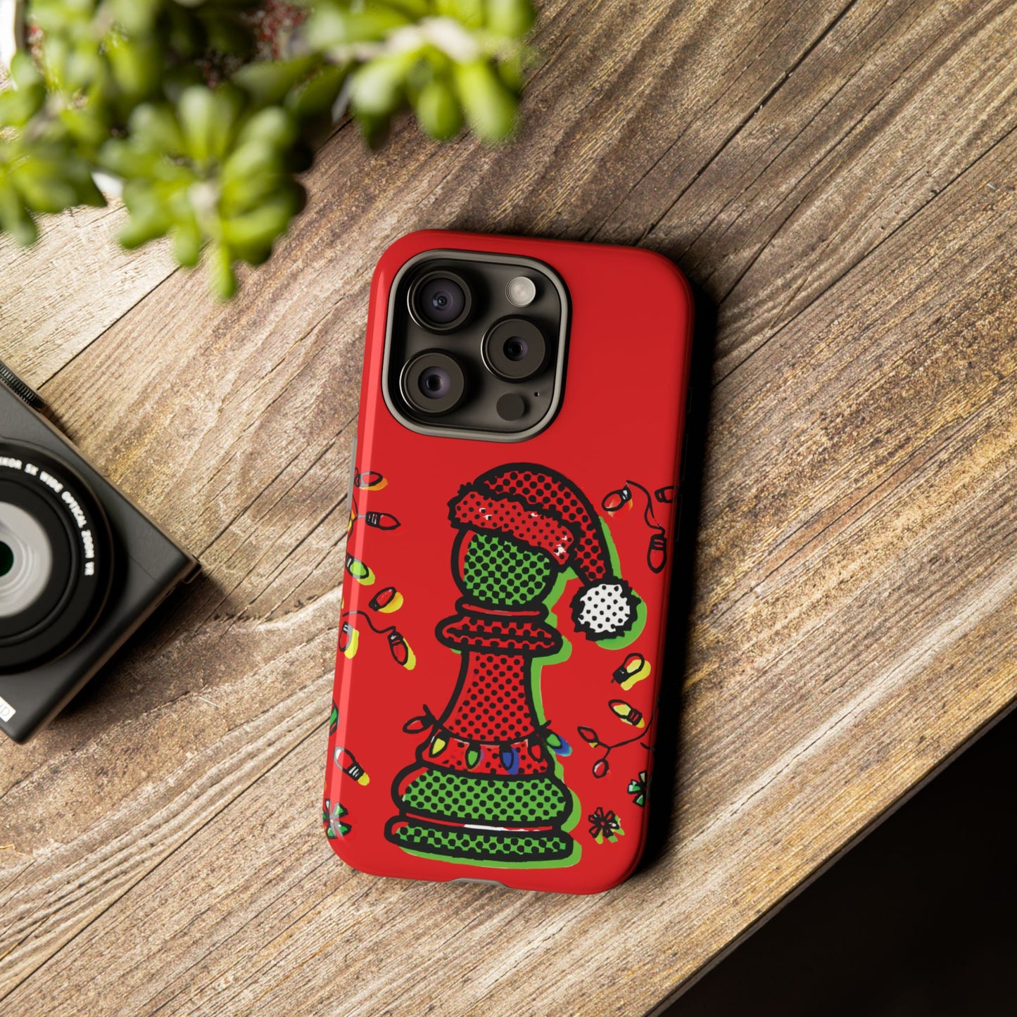 Funda Tough Peón de Ajedrez Navideño Pop Art – iPhone, Samsung y Pixel   Phone Case