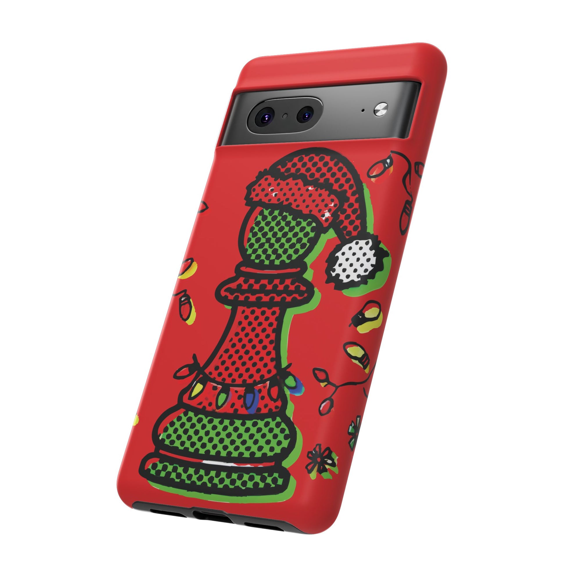 Funda Tough Peón de Ajedrez Navideño Pop Art – iPhone, Samsung y Pixel   Phone Case