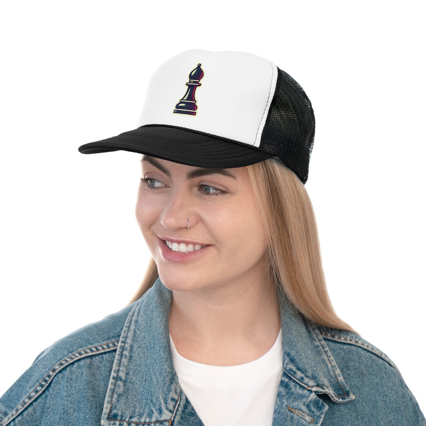 “Gorra Trucker Alfil de Ajedrez – Diseño Pop Art y Ajuste Moderno”   Hats