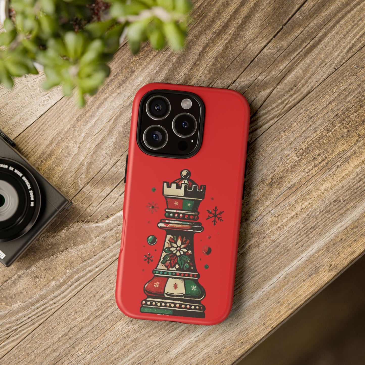 Funda Protectora para Móvil con Diseño de Torre de Ajedrez Vintage Navideño   Phone Case