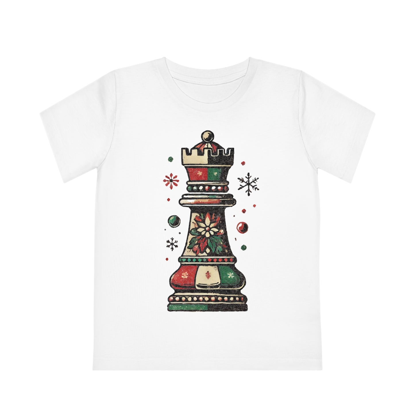 Camiseta Infantil Torre de Ajedrez Vintage Navidad - Algodón Orgánico   Kids clothes  27.00 White-12-14-Years