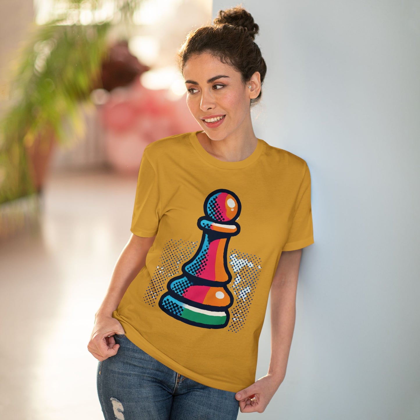 “Camiseta Unisex Peón de Ajedrez – Algodón Orgánico y Estilo Pop Art”   T-Shirt