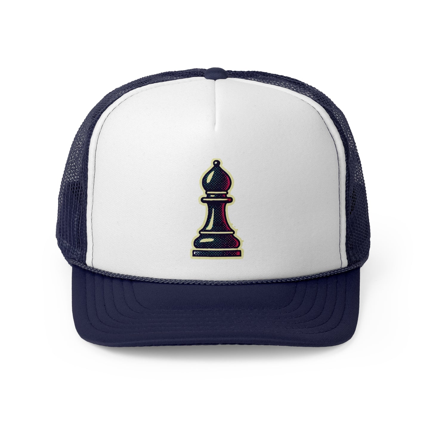 “Gorra Trucker Alfil de Ajedrez – Diseño Pop Art y Ajuste Moderno”   Hats  27.00 Navy-One-size