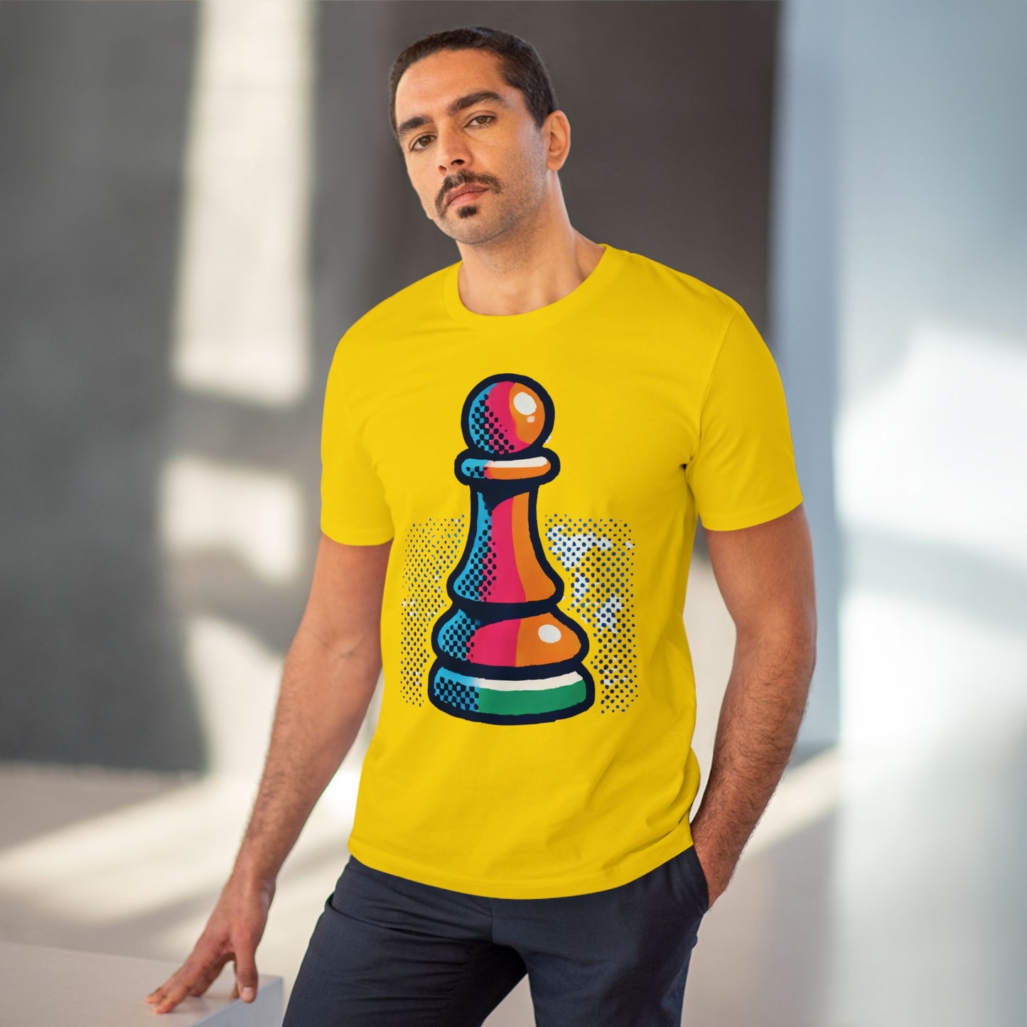 “Camiseta Unisex Peón de Ajedrez – Algodón Orgánico y Estilo Pop Art”   T-Shirt