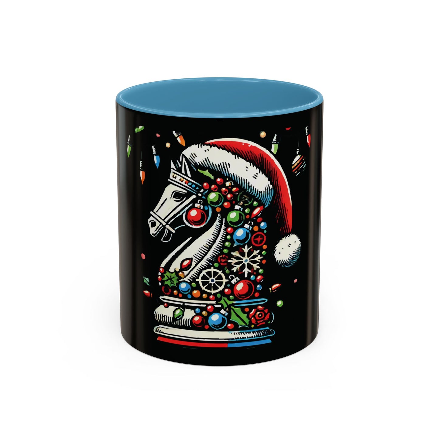 Taza de Cerámica Navidad Pop Art (Caballo de Ajedrez) - 11 y 15 oz   Mug  15.00 11oz-Light-Blue