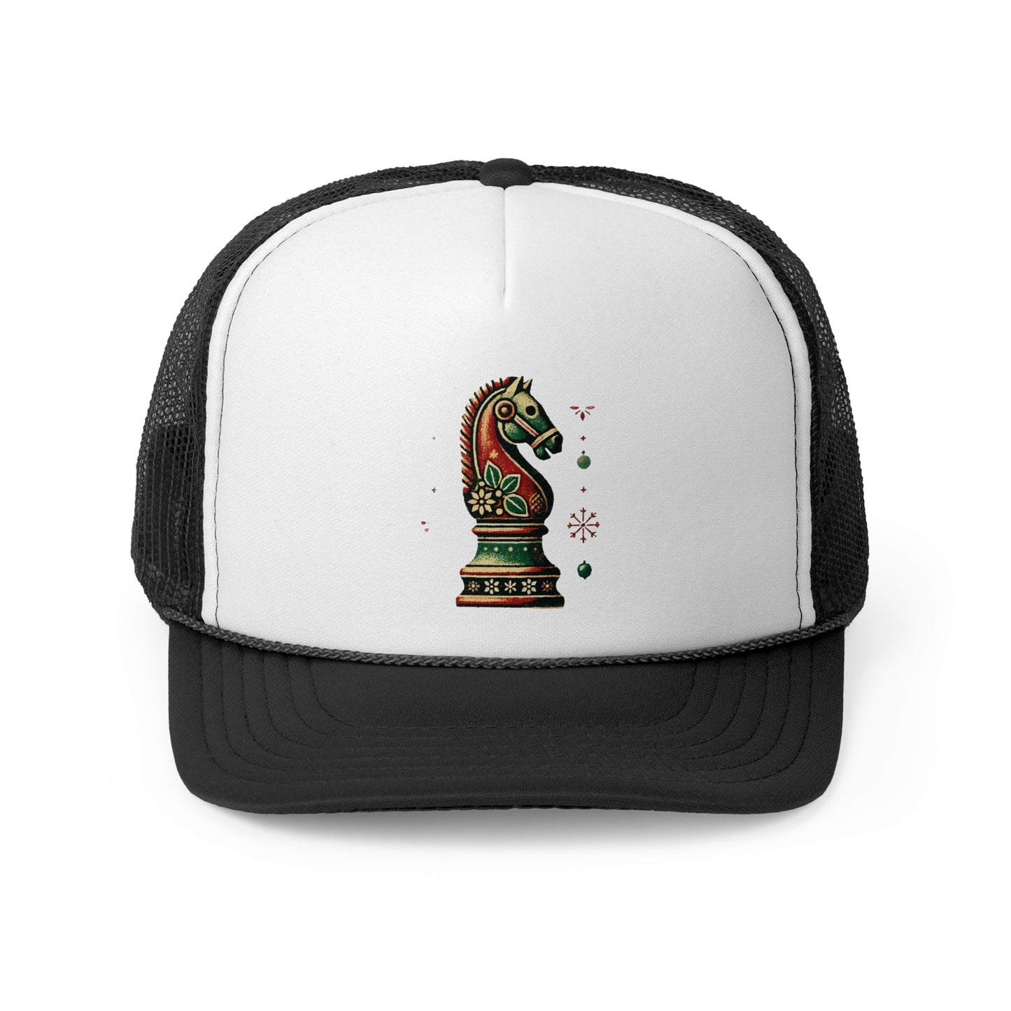 Gorra Trucker Caballo de Ajedrez Vintage – Estilo Navideño Único   Hats  24.00 Black-One-size