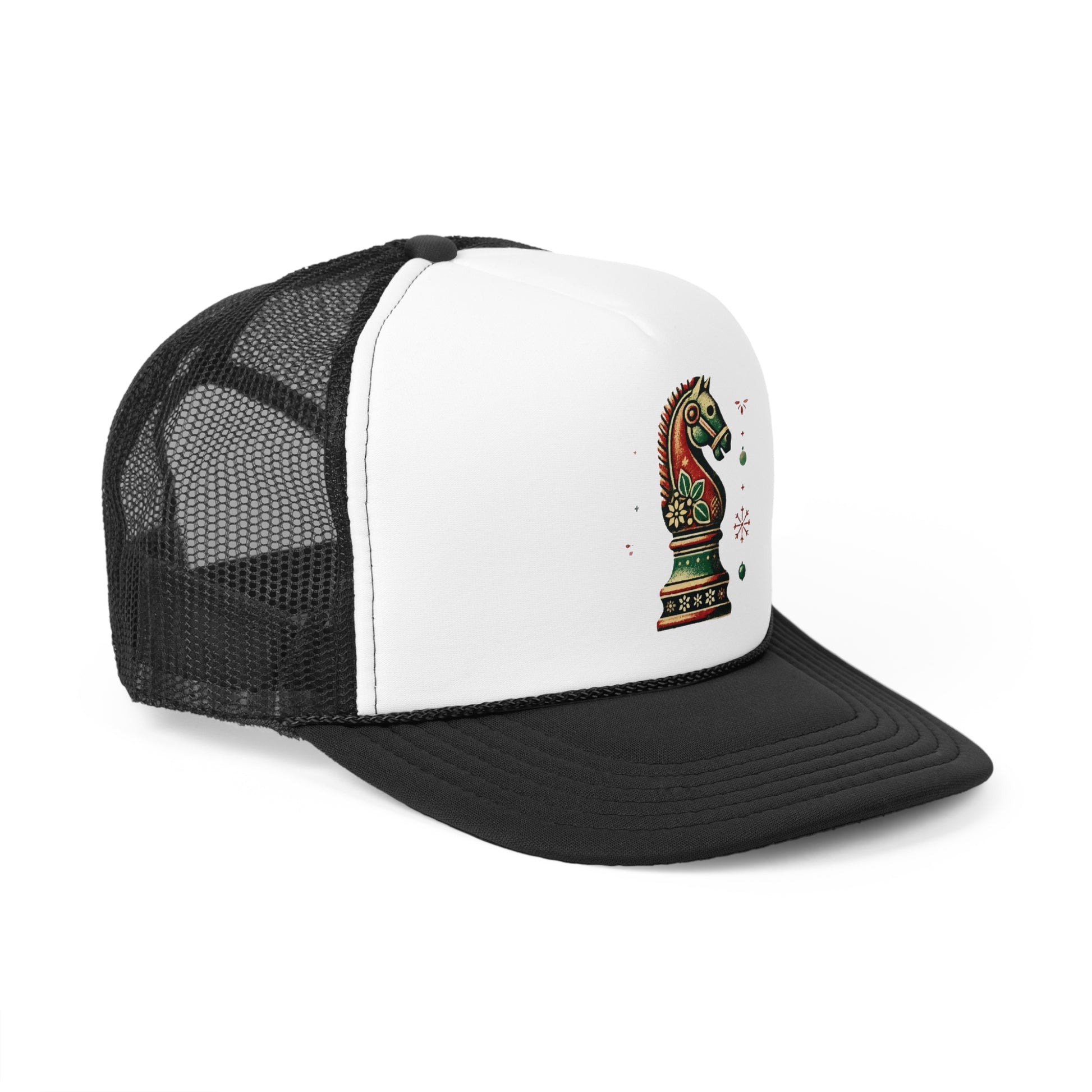 Gorra Trucker Caballo de Ajedrez Vintage – Estilo Navideño Único   Hats