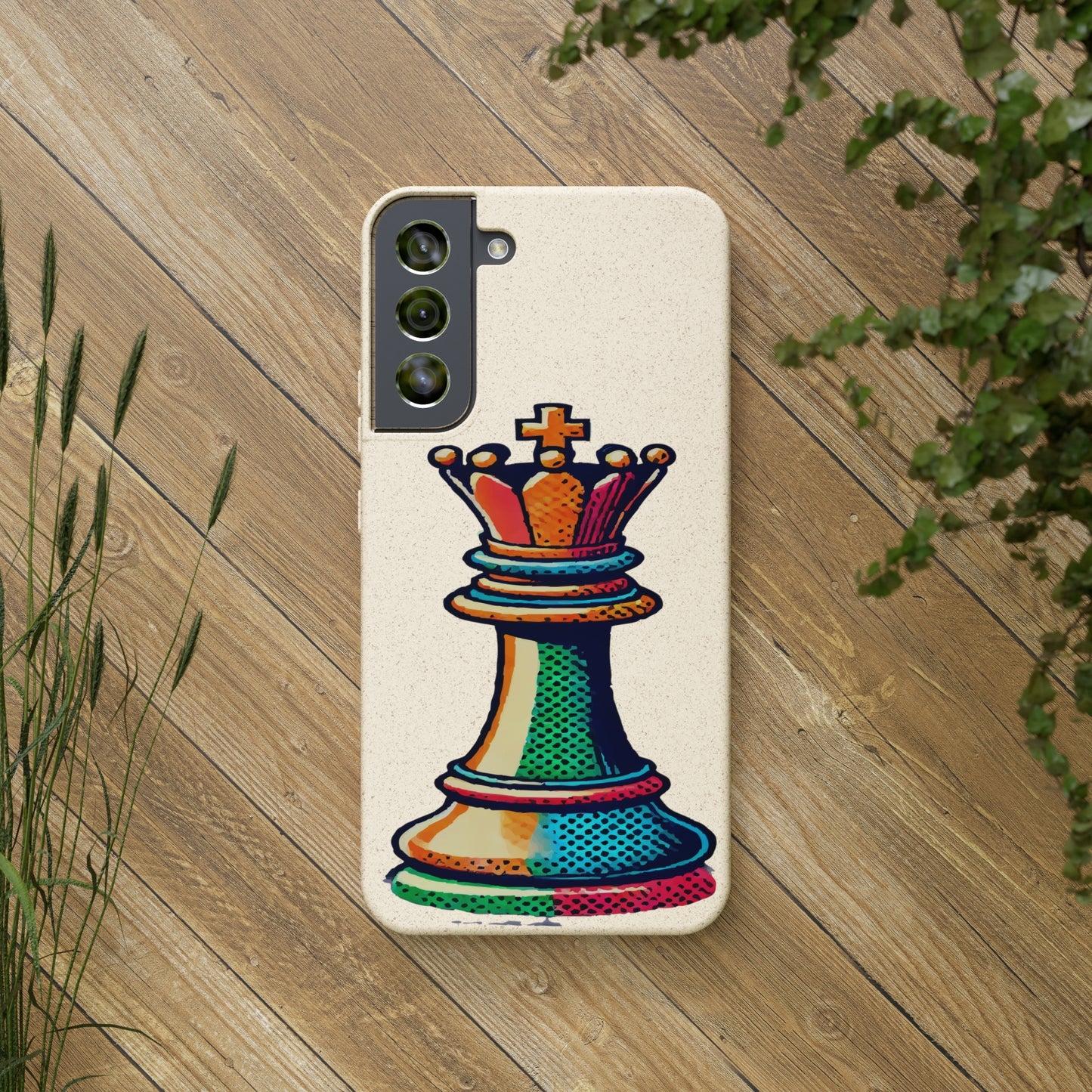 “Funda Biodegradable Rey de Ajedrez – Protección Sostenible Pop Art”   Phone Case