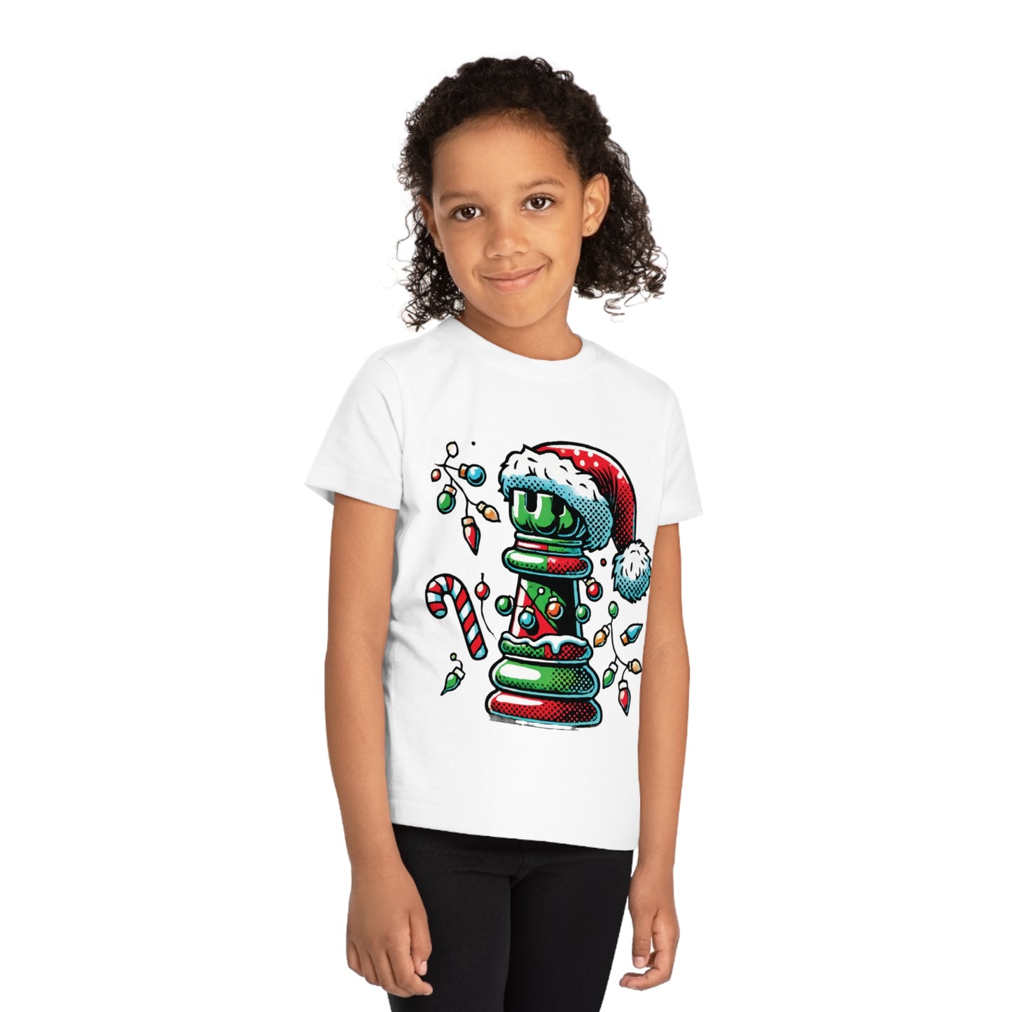 Camiseta Infantil Creator – Torre de Ajedrez Navideña en Pop Art   Kids clothes  27.00 White-12-14-Years