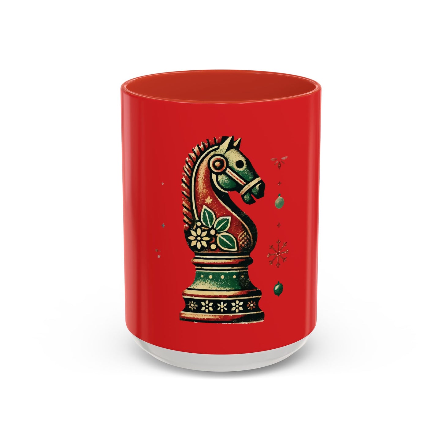 Taza Navideña Vintage de Caballo Ajedrez – Edición Especial Navidad   Mug  15.00 15oz-Red