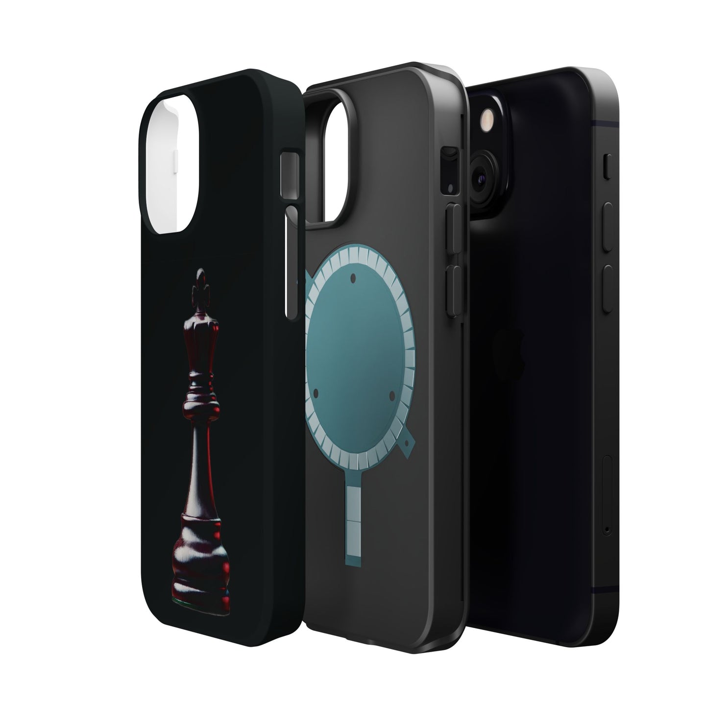 Funda Magnética Premium para iPhone - Diseño Completo de Rey de Ajedrez