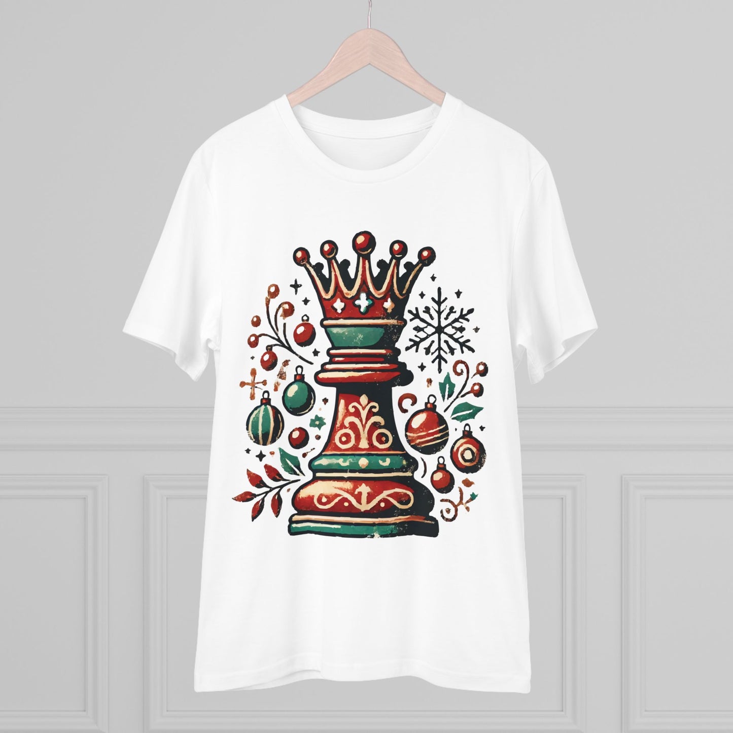 Camiseta Unisex Creador Orgánico con Diseño Reina Vintage Navideño   T-Shirt