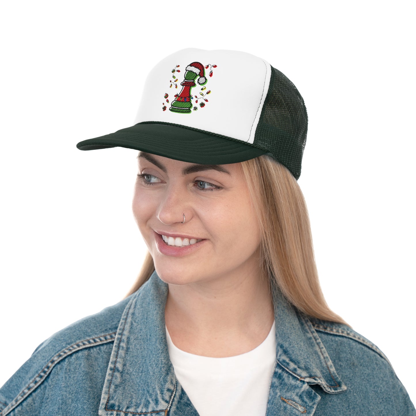 Gorra Navideña Trucker con Peón de Ajedrez en Pop Art   Hats