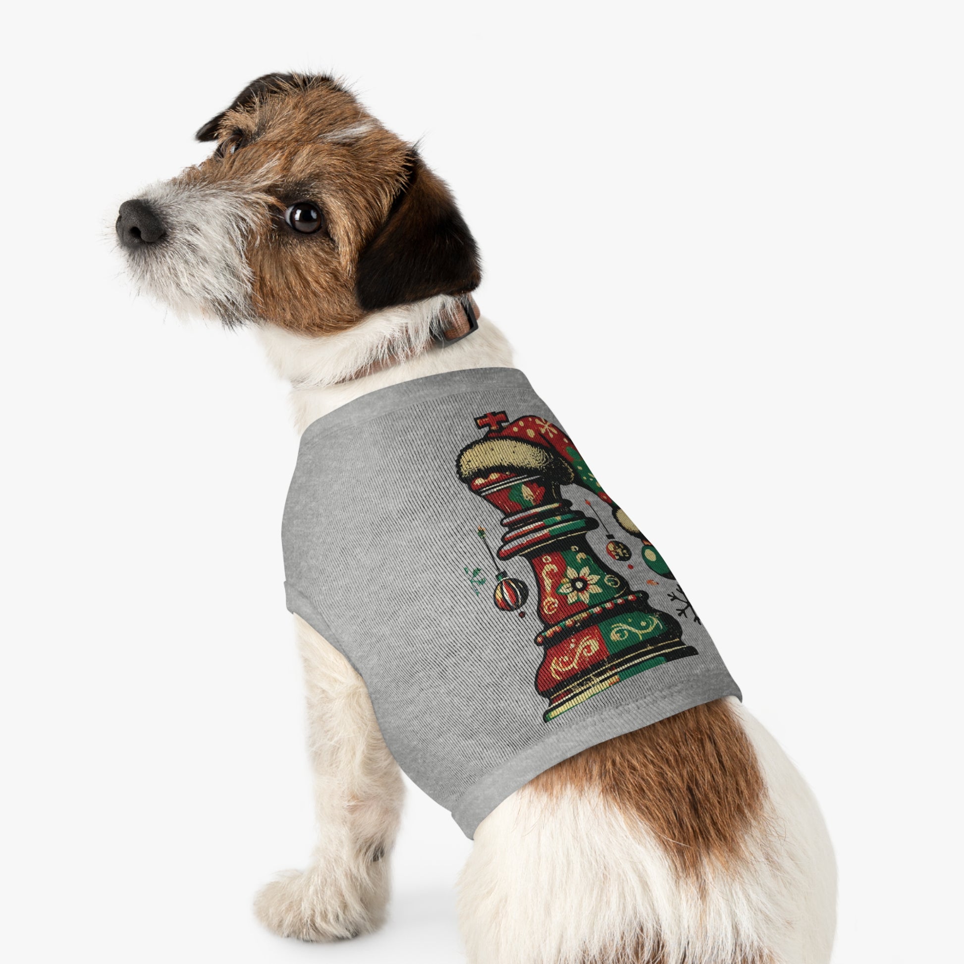 Camiseta para Mascotas de Algodón – Rey Navideño en Estilo Vintage   Pets