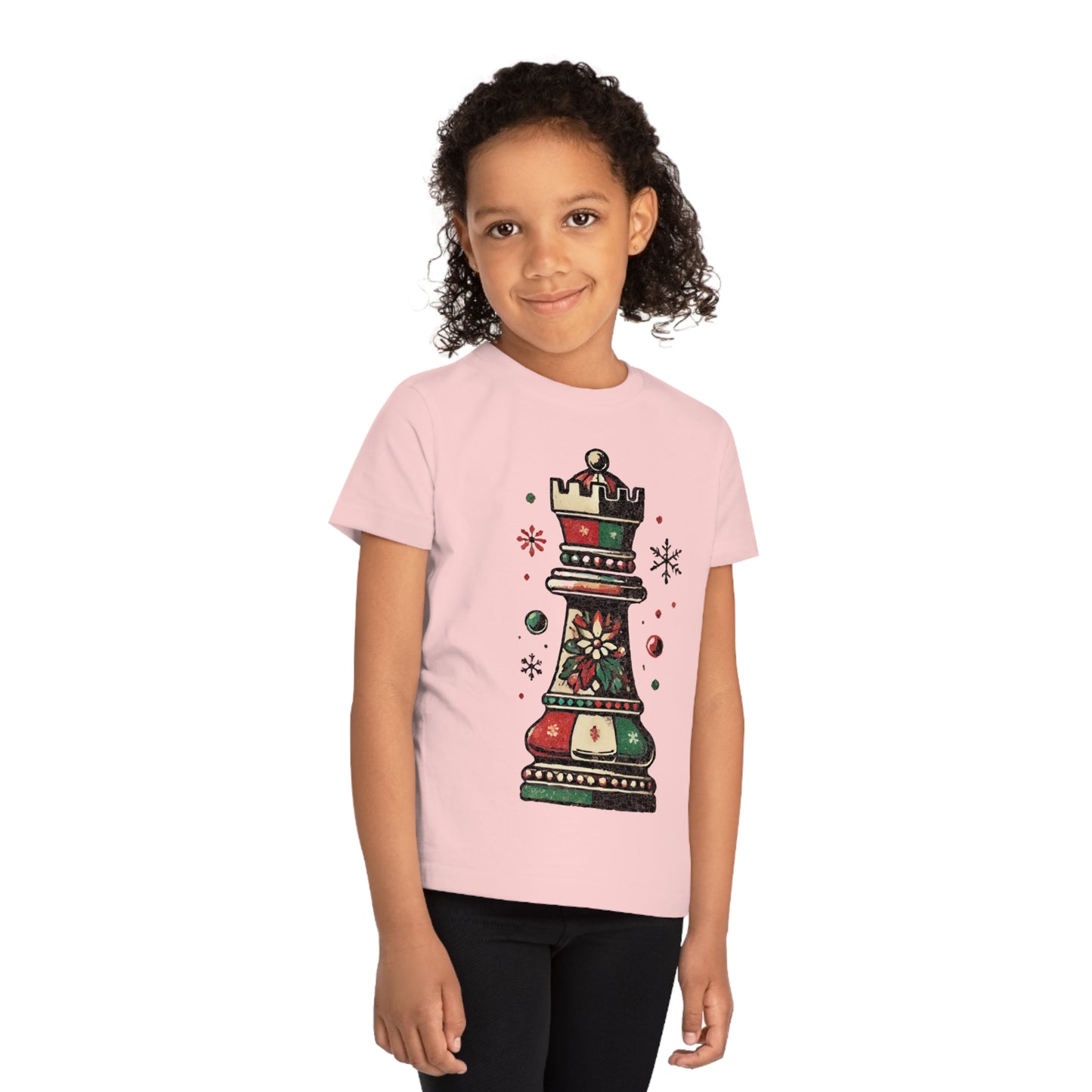 Camiseta Infantil Torre de Ajedrez Vintage Navidad - Algodón Orgánico   Kids clothes