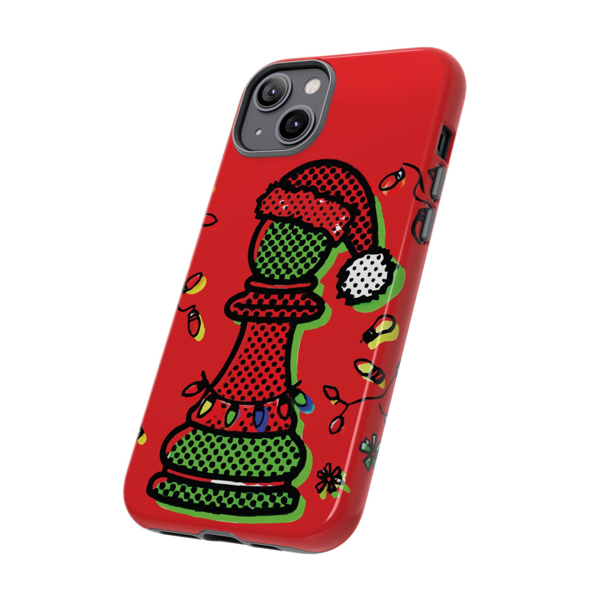 Funda Tough Peón de Ajedrez Navideño Pop Art – iPhone, Samsung y Pixel   Phone Case