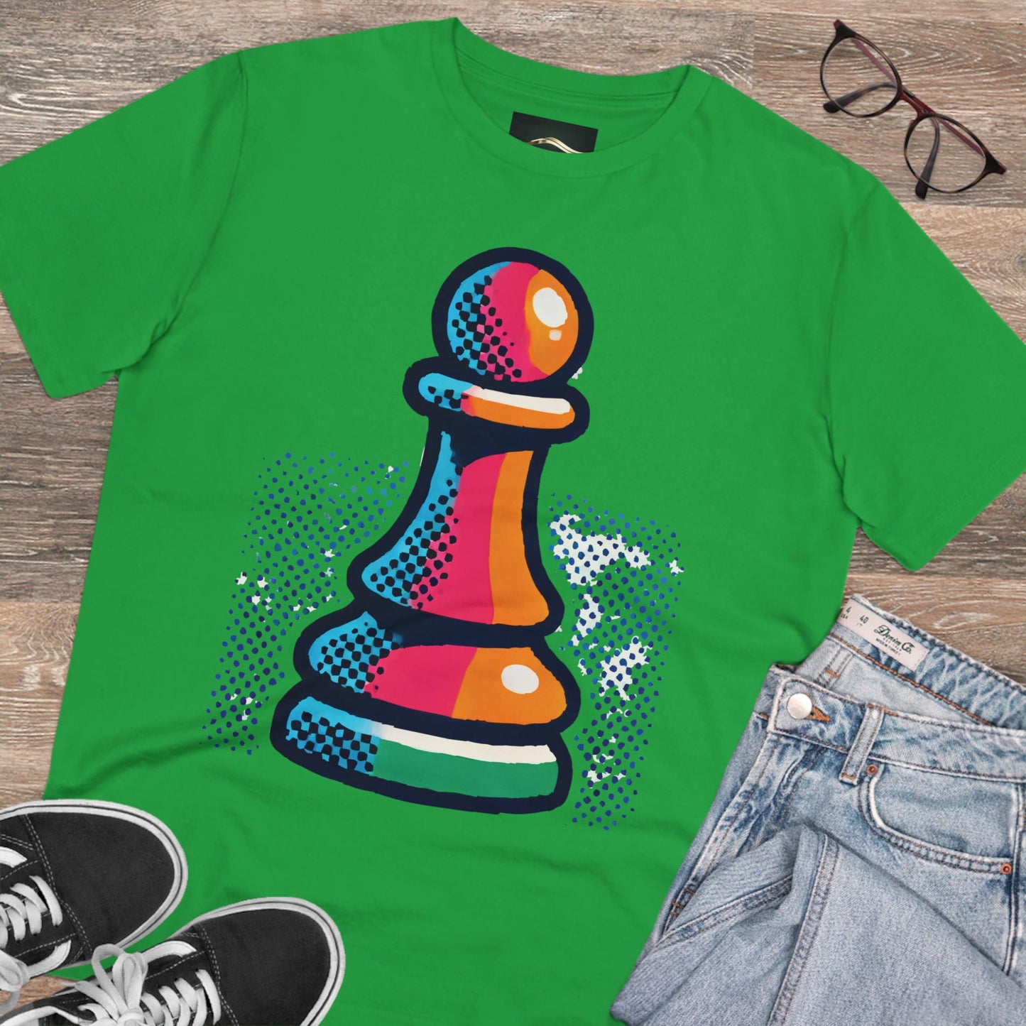 “Camiseta Unisex Peón de Ajedrez – Algodón Orgánico y Estilo Pop Art”   T-Shirt