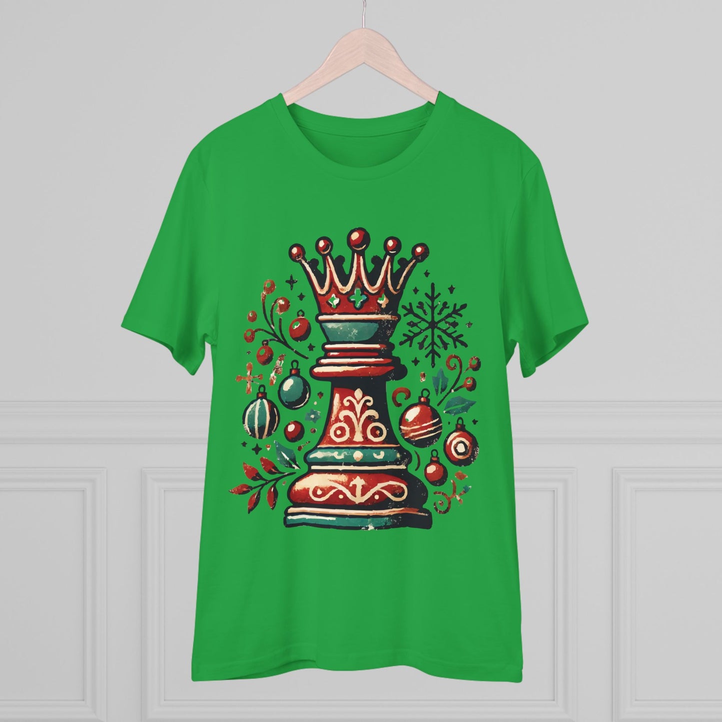 Camiseta Unisex Creador Orgánico con Diseño Reina Vintage Navideño   T-Shirt