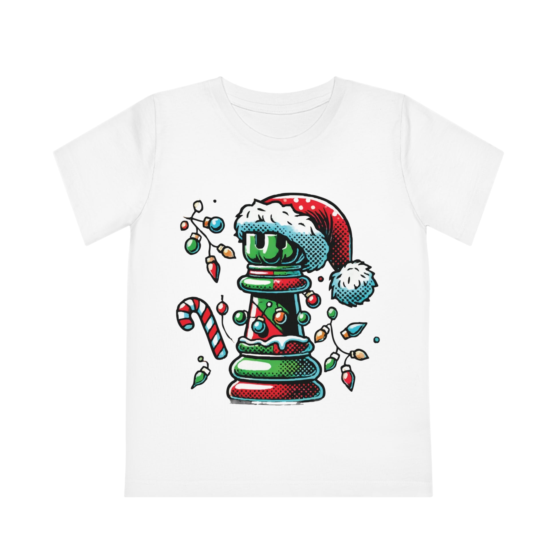 Camiseta Infantil Creator – Torre de Ajedrez Navideña en Pop Art   Kids clothes