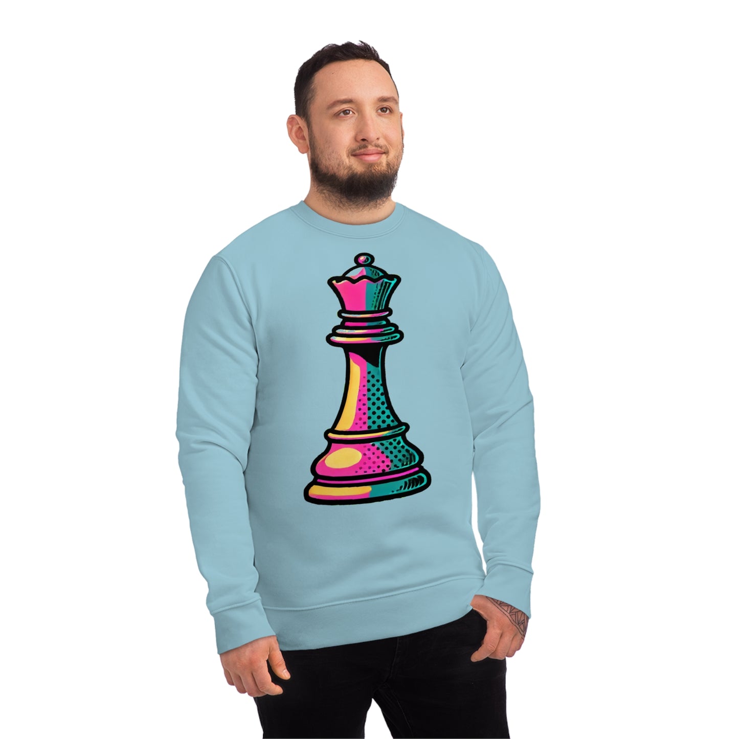 “Sudadera Unisex Orgánica Reina de Ajedrez – Pop Art”   Sweatshirt