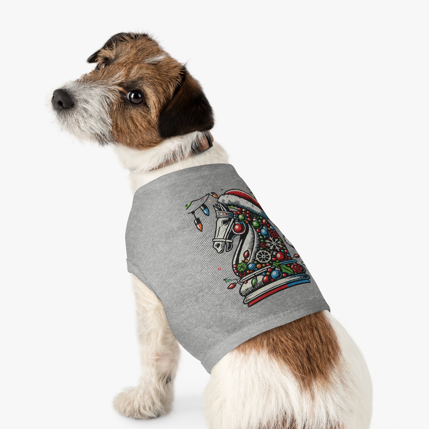 Camiseta para Perro con Diseño Navideño de Caballo en Estilo Pop Art   Pets