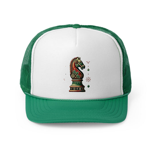 Gorra Trucker Caballo de Ajedrez Vintage – Estilo Navideño Único   Hats  24.00 Green-One-size