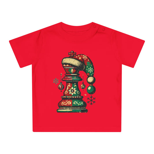 Camiseta Navideña para Bebé – Rey de Ajedrez Vintage, Algodón Orgánico   Kids clothes  27.00 Red-18-24M