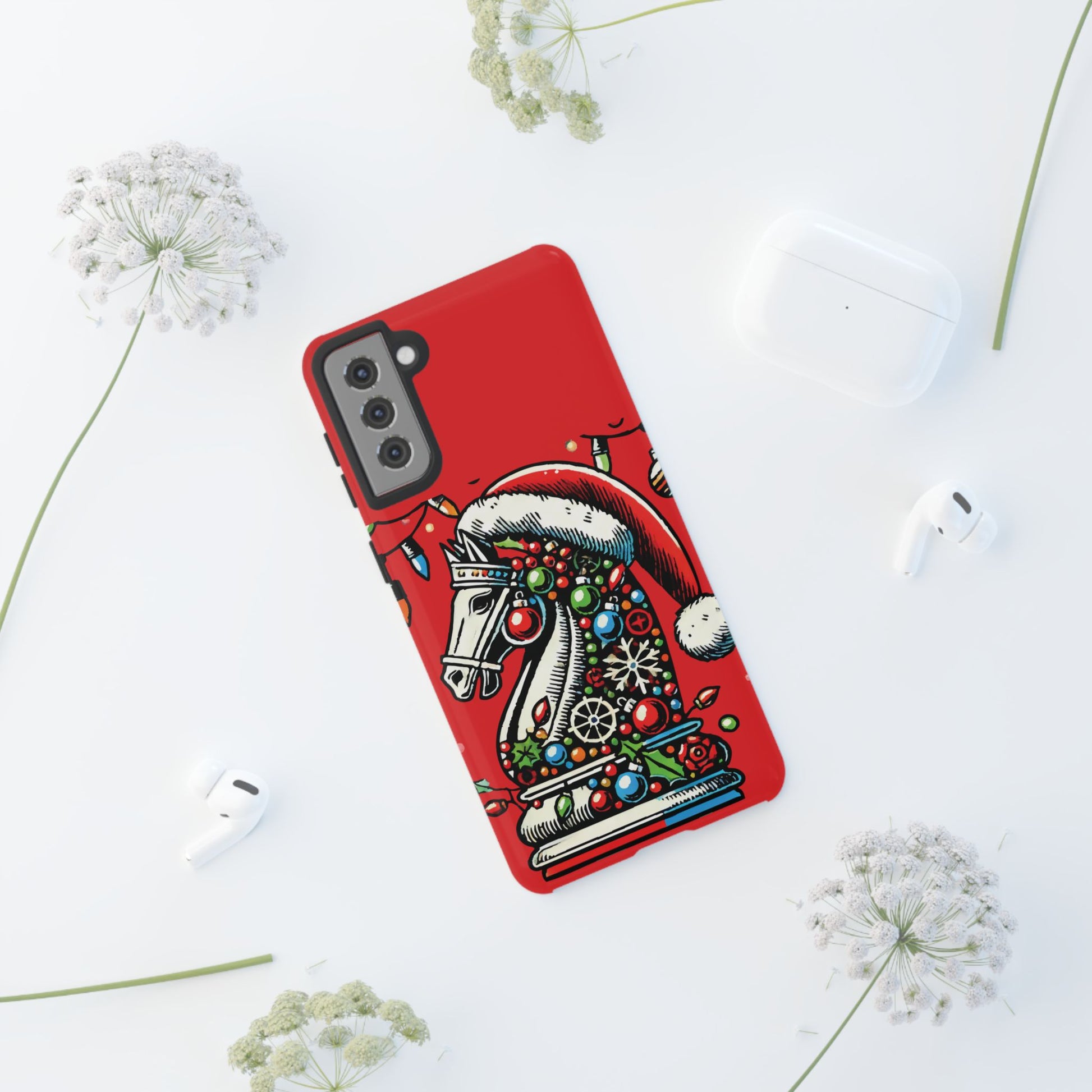 Funda Tough Navidad - Caballo Ajedrez Pop Art para iPhone, Samsung y Pixel   Phone Case