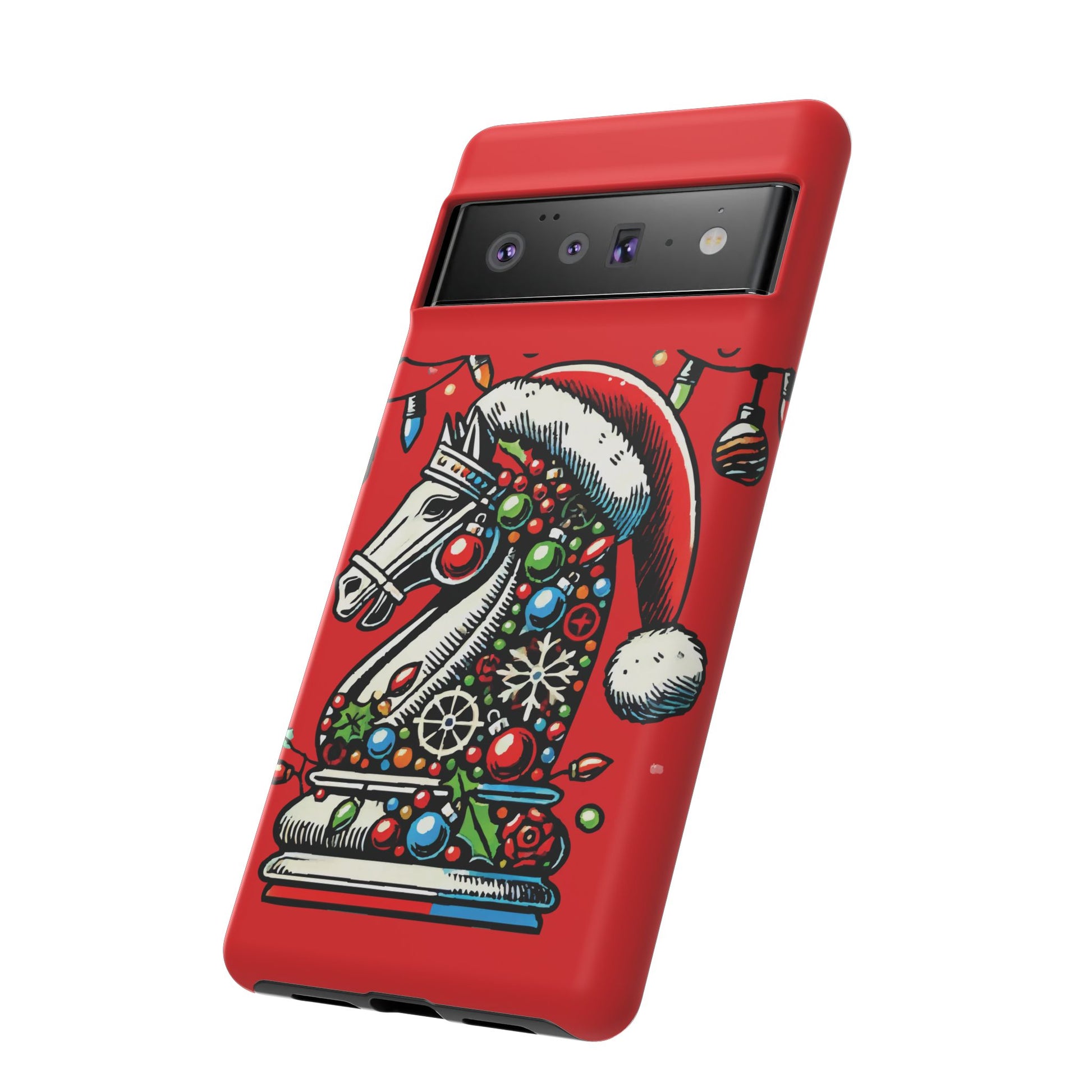 Funda Tough Navidad - Caballo Ajedrez Pop Art para iPhone, Samsung y Pixel   Phone Case