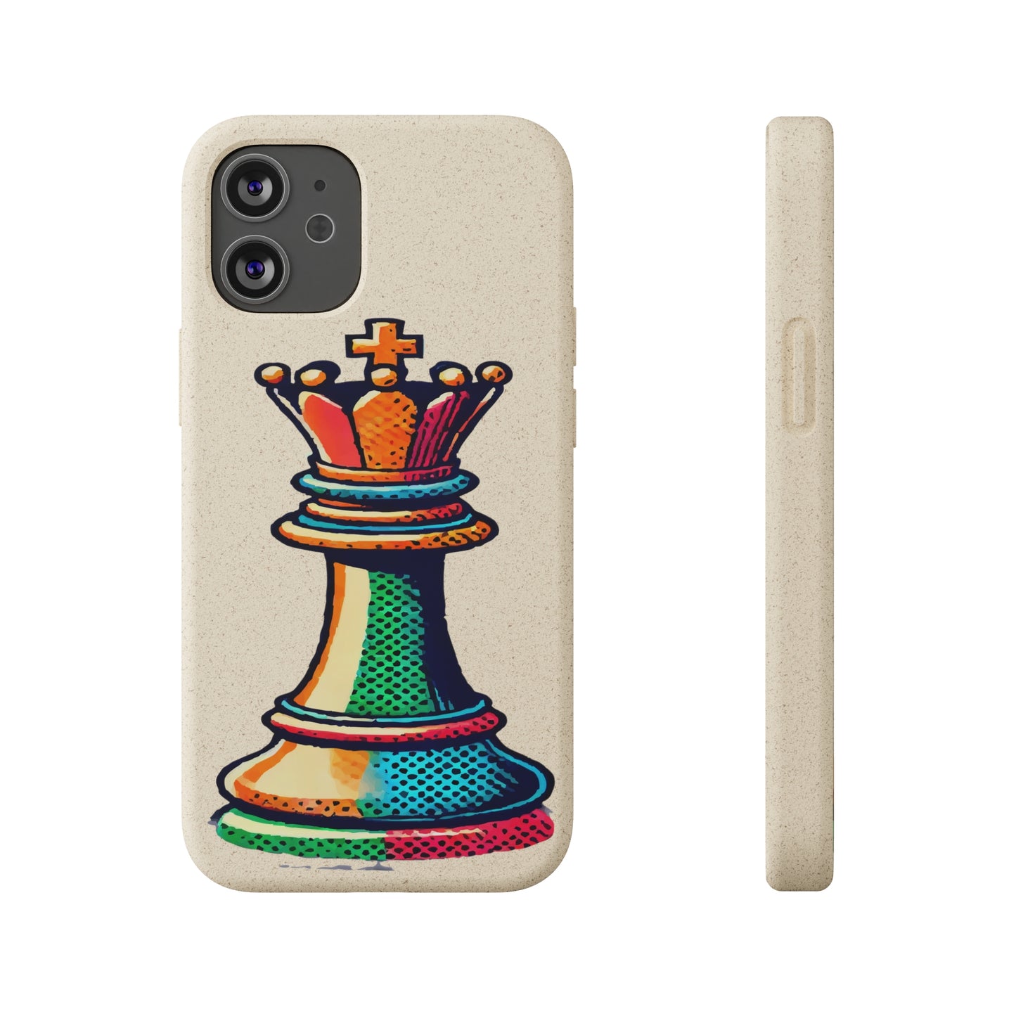 “Funda Biodegradable Rey de Ajedrez – Protección Sostenible Pop Art”   Phone Case  33.00 iPhone-12-Mini