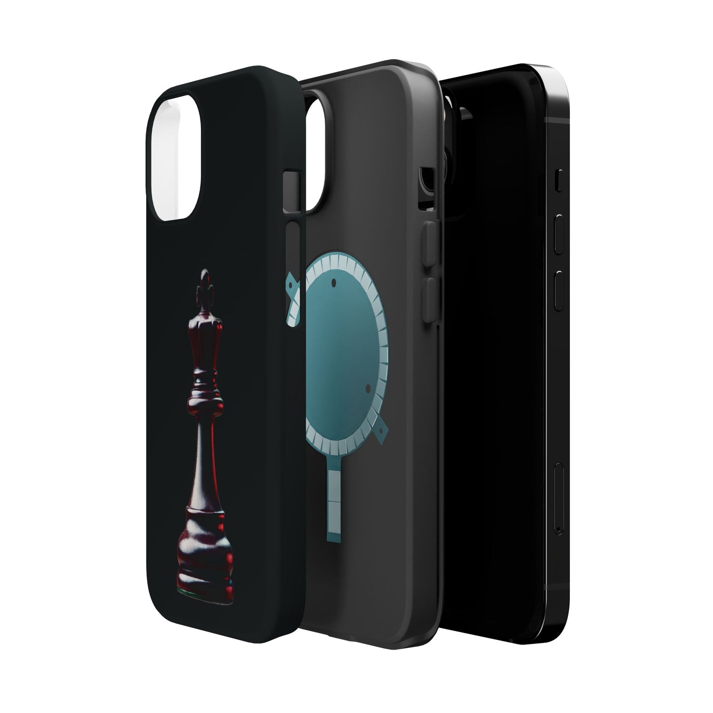 Funda Magnética Premium para iPhone - Diseño Completo de Rey de Ajedrez