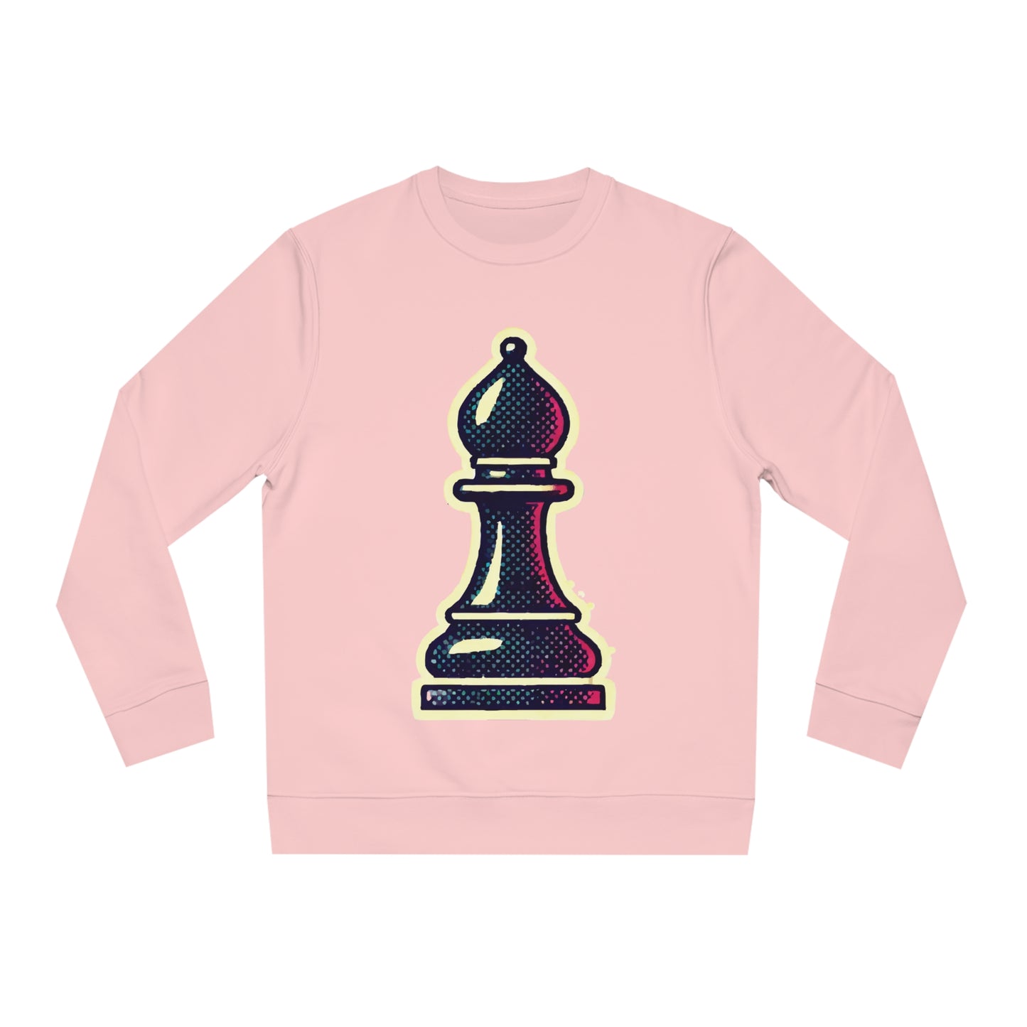 “Sudadera Unisex Alfil de Ajedrez – Diseño Pop Art y Algodón Orgánico”   Sweatshirt  72.00 Cotton-Pink-2XL