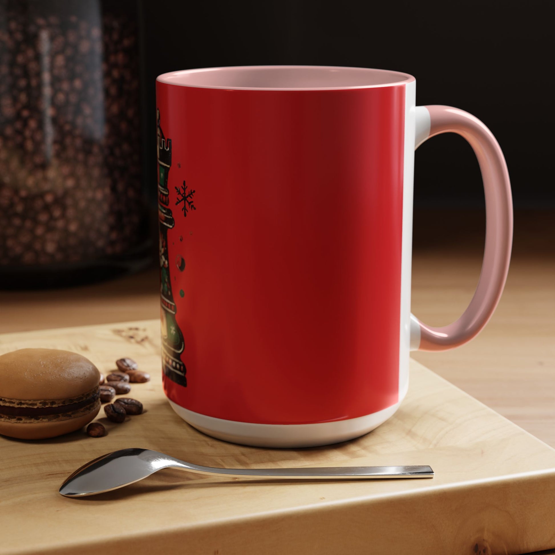 Taza de café con diseño de torre de ajedrez vintage navideño, 11 y 15 oz   Mug