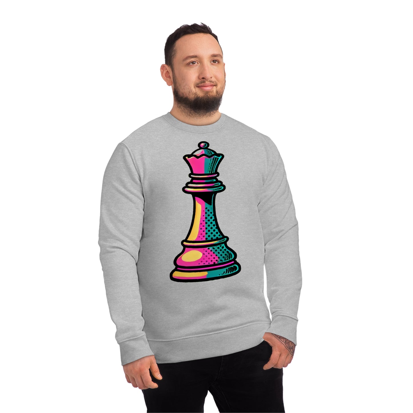 “Sudadera Unisex Orgánica Reina de Ajedrez – Pop Art”   Sweatshirt