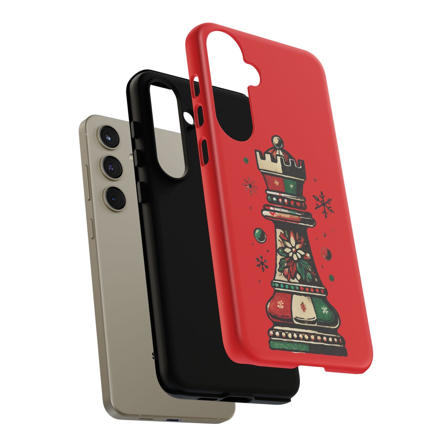 Funda Protectora para Móvil con Diseño de Torre de Ajedrez Vintage Navideño   Phone Case