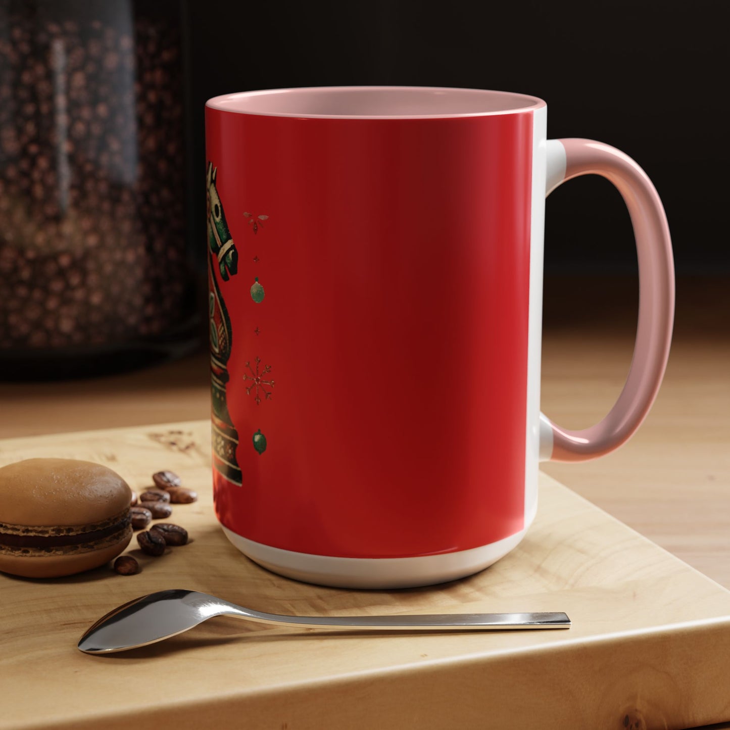 Taza Navideña Vintage de Caballo Ajedrez – Edición Especial Navidad   Mug