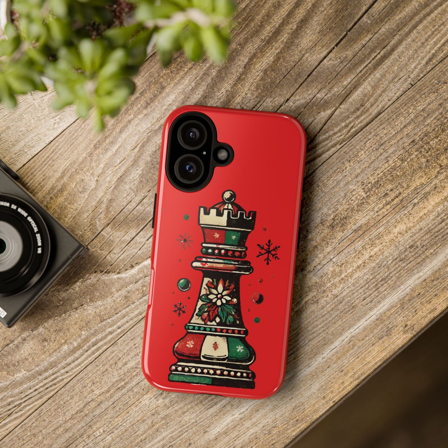 Funda Protectora para Móvil con Diseño de Torre de Ajedrez Vintage Navideño   Phone Case