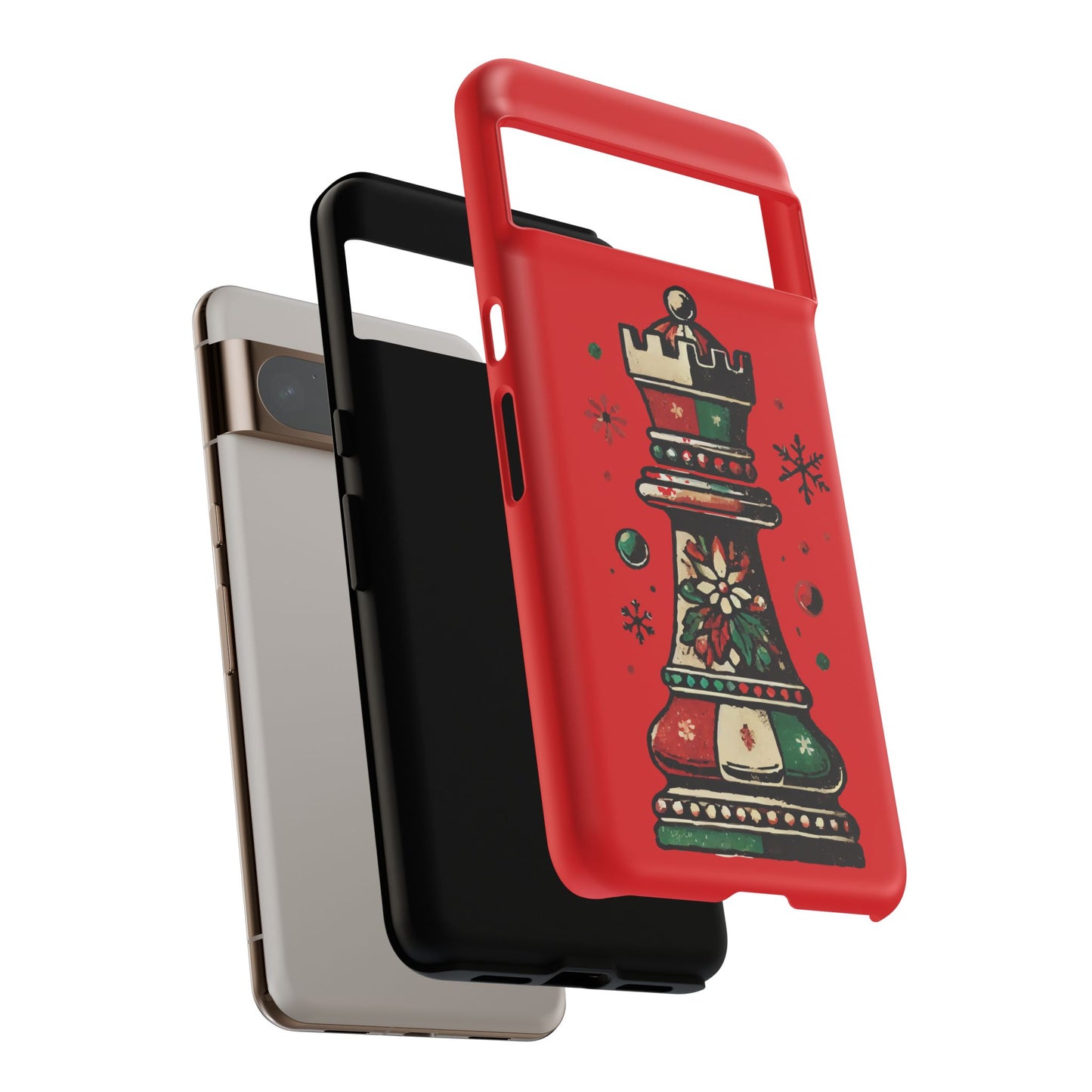 Funda Protectora para Móvil con Diseño de Torre de Ajedrez Vintage Navideño   Phone Case