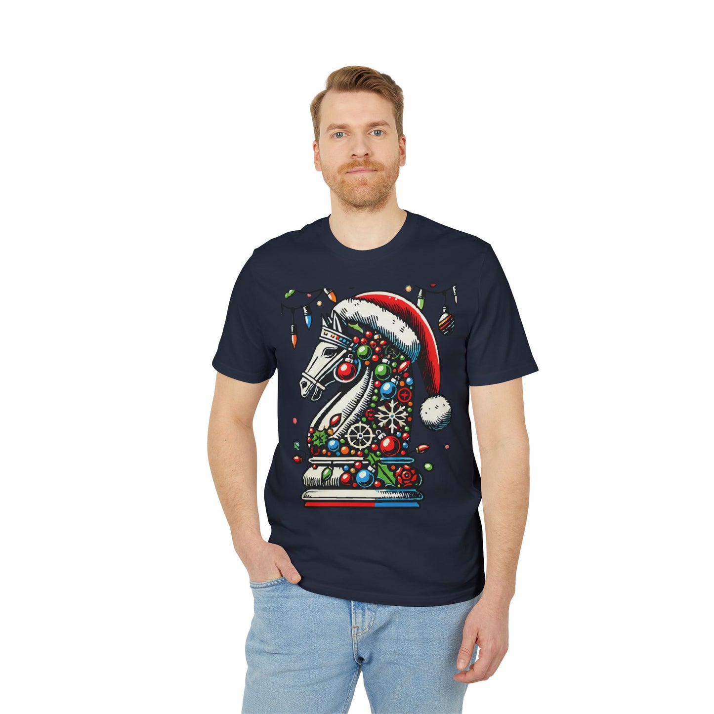 Unisex Creator 2.0 T-shirt – Caballo de Ajedrez Navideño en Pop Art   T-Shirt