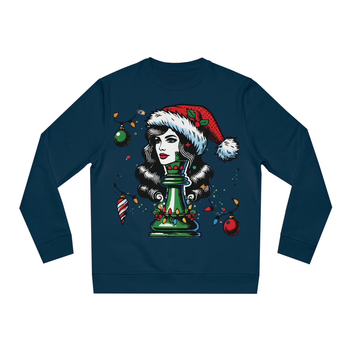 Sudadera Unisex Changer - Diseño Reina en Pop Art Estilo Navideño   Sweatshirt  63.00 French-Navy-2XL