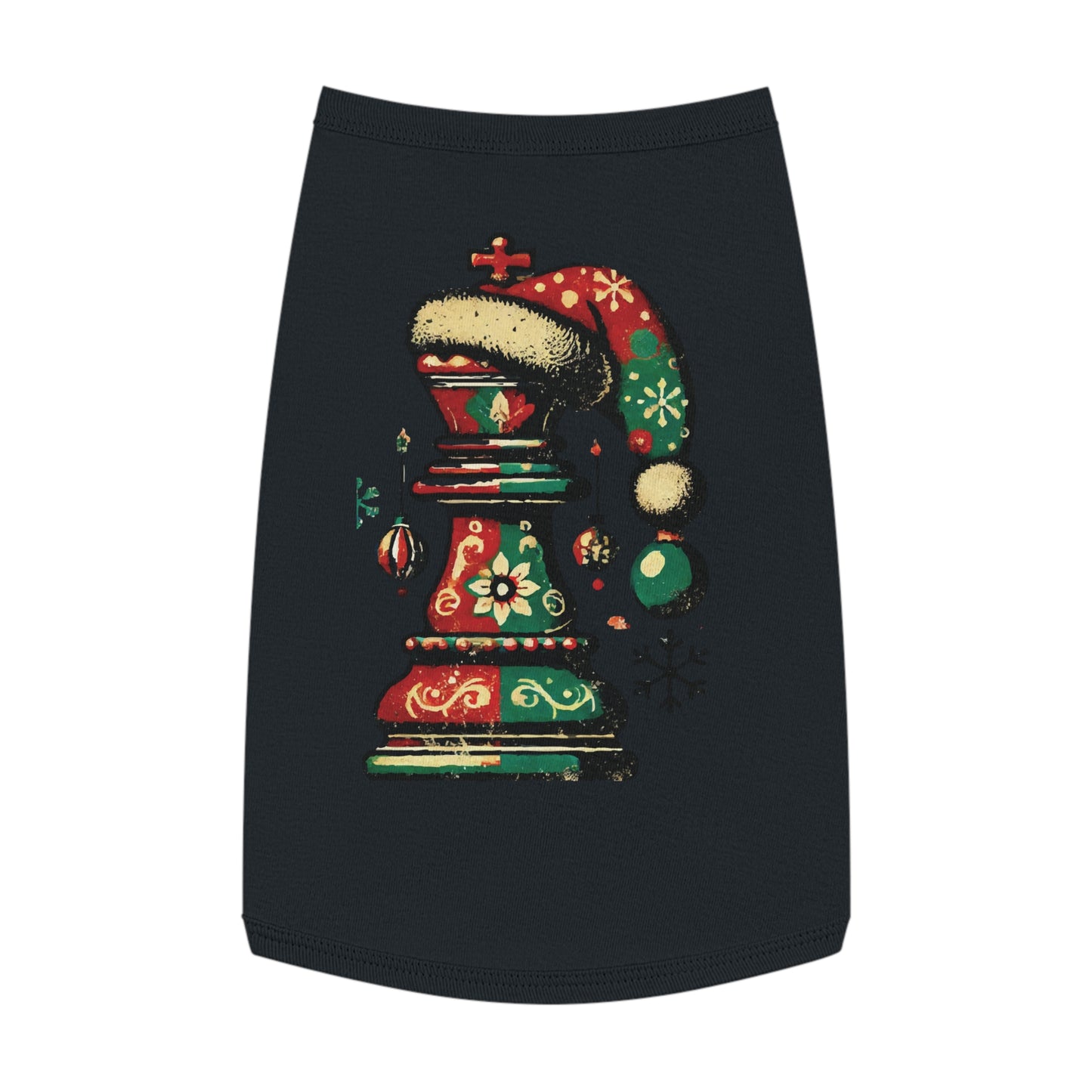 Camiseta para Mascotas de Algodón – Rey Navideño en Estilo Vintage   Pets  36.00 L-Black