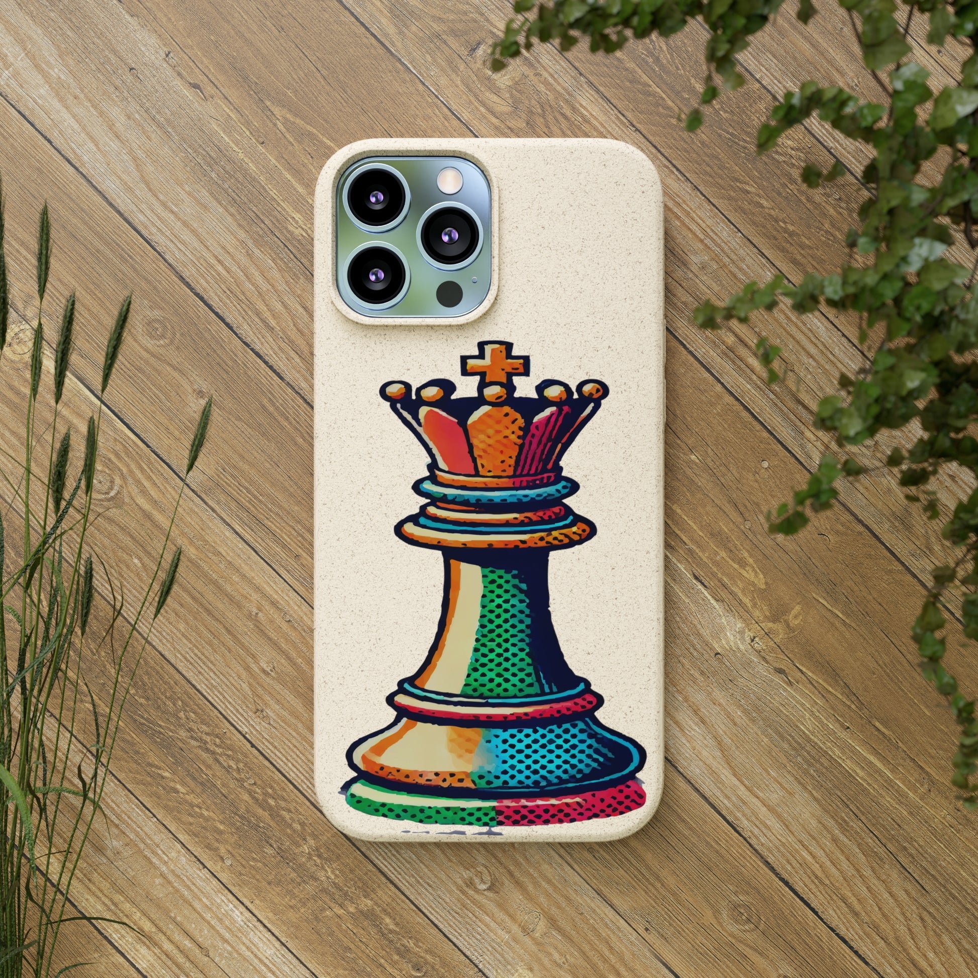 “Funda Biodegradable Rey de Ajedrez – Protección Sostenible Pop Art”   Phone Case